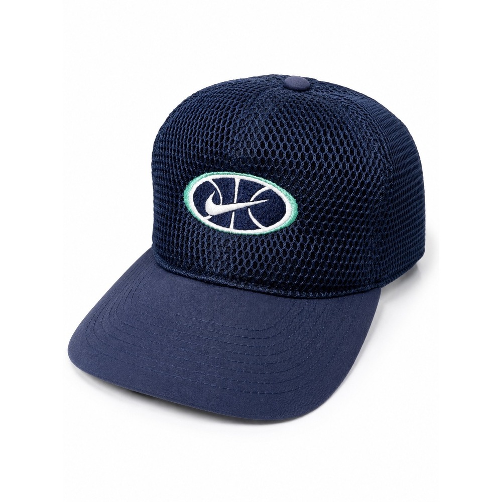 Vintage Nike Basketball‎ Mesh Snapback Hat Navy Blue S7 CCH Made in Taiwan